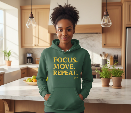 Focus. Move. Repeat. Hoodie — Discipline in Motion